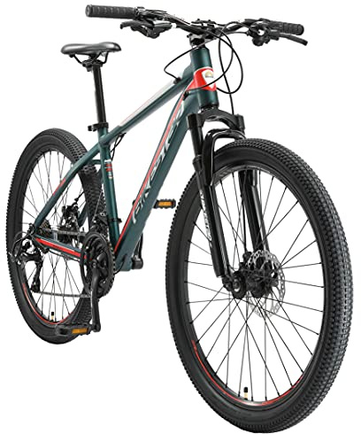 BIKESTAR Bicicleta de montaña Hardtail de Aluminio, 21 Marchas Shimano 26 Pulgadas | Mountainbike con Frenos de Disco Cuadro 16 MTB | Verde