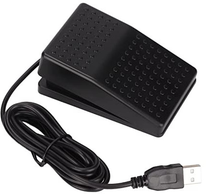 Annadue USB Einzel Fußschalter Aktion Schalter Tastaturpedal, Mechanischer USB Einzelpedalschalter, Programmierbare Computertastatur Maus mit 2 M Kabel.