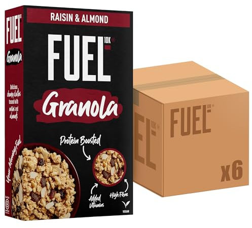 FUEL10K Raisin & Almond Protein Granola Breakfast Cereal, 400 g (Pack of 6)