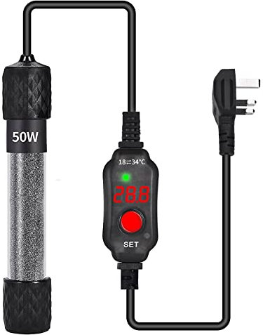 U-picks Aquarium Heater 50W Submersible Fish Tank Heater 75L Aquarium Betta Heater Small Aquarium with Suction Cups Thermostat Heater for Freshwater & Saltwater