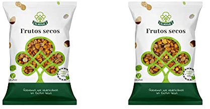 EL NOGAL Frutos Secos Cóctel de Frutos Secos con Maíz Bolsa, 1000 G. SIN GLUTEN. APTO PARA CELÍACOS. & Frutos Secos Cóctel de Frutos Secos Variados Bolsa, 1000 G