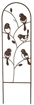 La Grande Prairie Treillage Oiseaux Fer Marron 1x25x88cm