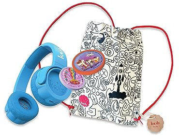 Kekz Starterset Premium Blau: Kekzhörer inklusive Cookie Crew Hörspiel & Wunderkekz, exklusiv bei Amazon mit KEKZ-Sammelbeutel (Kopfhörer für Kinder, Reisekopfhörer für unterwegs & zuhause)