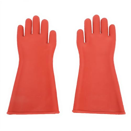Diyeeni Isolierhandschuhe, Elektriker-Hochspannungs-12-kV-Gummihandschuhe der Klasse 00, 1,8 Mm Dicke Elektrisch Isolierte Handschuhe, für Linienarbeiter, Elektriker, Arbeiter vor Ort