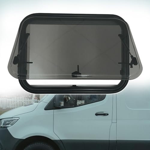 pealiritansemen RV Side Window, RV Extrapolation Window With Integrated Roller Blind And Fly Screen, RV Windows Replacement, Double-Layer Push Out Window For Caravan, Motorhome, Bus,600X300mm