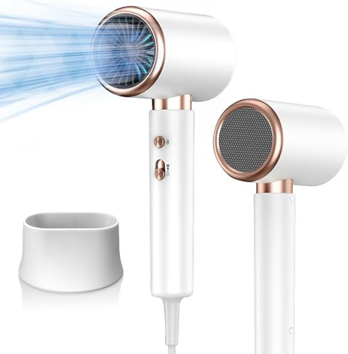 CUBTEM Professioneller Föhn,2400W Ionen Haartrockner Fön,Reisefön,Schnelltrockner Haarföhn,3 Temperaturen/ 2 Geschwindigkeiten,Überhitzungsschutz,Heimstyling-Salon Anwendbar (Weiß)