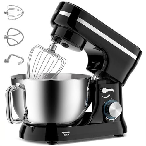 QUTBAG Impastatrice elettrica da 1000 W, impastatrice da 4,7 Litri con 8 velocità Regolabili, impastatrice da Cucina con Frusta, Gancio per impastare, sbattitore, per cuocere Torte