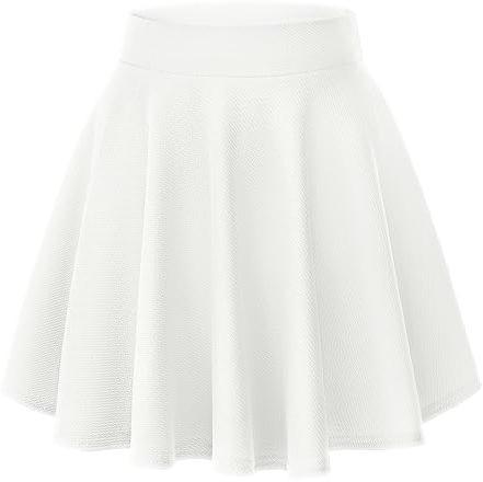 Femmes Basic Casual Taille élastique Trompette Mini Jupe élégante A-Ligne Patineur Jupe