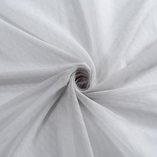 CABODYALS Rete Grigio Da 1.6 m - Tessuto Traspirante in Poliestere, Zanzariera, Voile, Solido, Morbido, Trasparente, Tulle per Cucire, Realizzare Costumi Artigianali