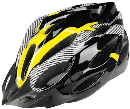 DONGLING Fahrradhelm Fahrradhelm for Erwachsene, integrierter Fahrradhelm, vielseitig einsetzbarer, Verstellbarer Fahrrad-Sporthelm Fahrrad Helm(Black Yellow)