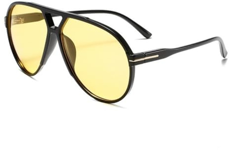 OSAGAMA Vintage Retro Sonnenbrille Gelb Getönte Übergroß Damen Herren Brille für Fahren Sport Reisen Party Fotos