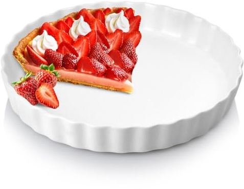 Vilde Tarteform Backform Quicheform Kuchenbackform aus Keramik weiß 24,5 cm