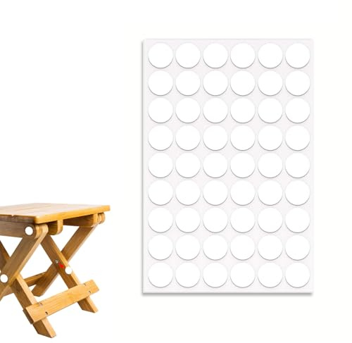 ASIRYVA 54Pcs Self-Adhesive Screw Covers White, Hidden Solution for Wooden Surfaces, Cabinets and Shelving Units (Matte White)