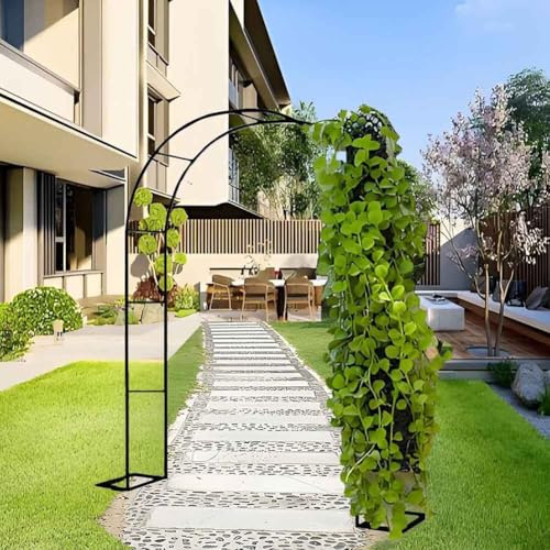 Yihanghang Arche De Jardin Extra Large De 300/350 Cm – Grand Treillis pour Rosiers Grimpants Et Vignes – Support D'arche De Mariage 220 Cm De Haut pour Jardins Extérieurs,Noir,W2.4M*H2.2M