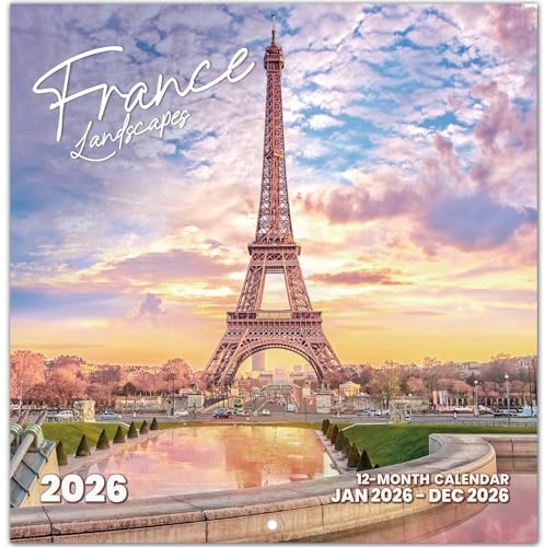 2026 Calendar, France Monthly Wall Calendar 2026 Runs from Nov 2025 – Dec 2026, Hanging Wall Calendar, 11.6 x 24Opened, Full Page Layout for Organizing, Perfect Presen