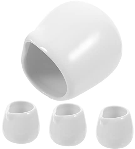 Mini Saucière en Céramique Blanche 4pcs 50ml avec Bec Verseur | Pot à Lait, Distributeur de Sauce pour Restaurant, Style Simple