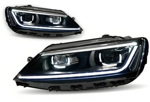 YUCHUJCGSS Faro Principale Per VW Per Jetta Per MK6 Fari Anteriori A LED 2011-2018 Fari Anteriori Per Auto, Stile DRL, Proiettore Di Segnale, Accessori Per Auto Fari Fanali Anteriori