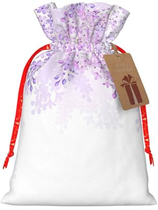 Sacchetti regalo con coulisse con stampa floreale lilla e fiori lilla, per feste, compleanni, anniversari e qualsiasi occasione speciale