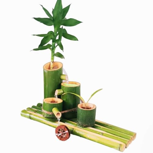 LXJBBD Kit fontana d'acqua in bambù, decorazione da giardino giapponese, fontana d'acqua per interni Feng Shui, paesaggio acquatico ideale per stagni e acquari