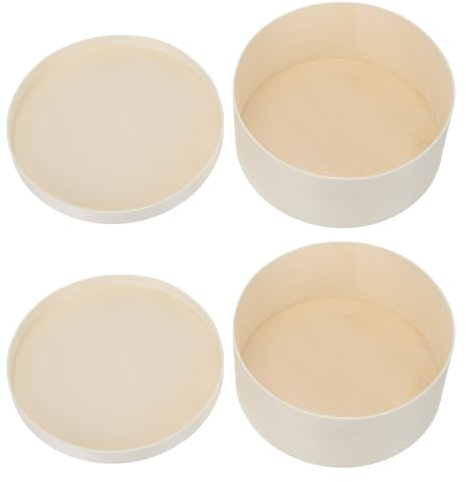VALICLUD Caja de Madera Redonda para Pasteles 125X55 CM 2 Unidades Contenedor para Postres y Alimentos Diseño Ligero y Portátil Adecuado para Conservar y Transportar Tartas y Mousses