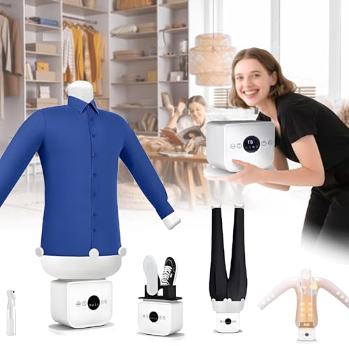 ZyKnaurral Automatischer Hemdenbügler PRO |Ersetzt Bügeleisen, Bügelbrett, Dampfglätter und Steamer | Bügelgerät mit Bügelpuppe für Hemden, Blusen & Shirts | Innovativ & effizient A