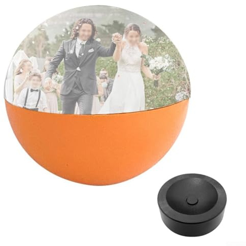 LED für Kristall-Video-Kugel, 7 cm, personalisierbar, für Jahrestag, Geburtstag, Hochzeit, dekoratives Zuhause (orange)
