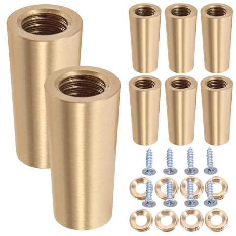 SHINEOFI Pieds en Laiton Massif Coniques 30 Mm, Patins Antidérapants pour Plateau Rond, Supports Décoratifs Multifonctionnels en Lot de 8, Rehausseurs pour Planche à Découper et Boîtes