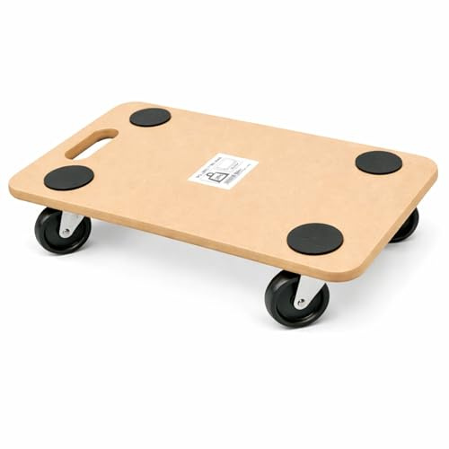 1x Transportroller 58×30 cm – bis 200 kg Tragkraft – MDF Rollbrett mit Anti-Rutsch – Möbelroller mit 4 leichtgängigen 360° Lenkrollen – Transporthilfe für Umzug, Möbel & Geräte
