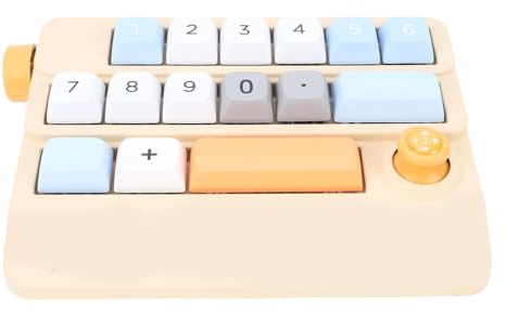 Jectse Teclado USB C con Cable, Teclado Mecánico Macro con una Mano, 17 Teclas Programables, Retroiluminado con LED RGB con Control de Joystick, para Juegos de Trabajo (Yellow)