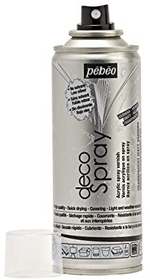 Pébéo - decoSpray - Transparentes Lackspray - Auf Wasserbasis - Nicht entfernbar, dauerhaft und beständig - Innen- und Außenanwendung - Größe 200 ml - Matt, Durchsichtig