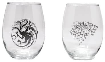 Game of Thrones Weinglas-Set zum Sammeln (Haus Stark & Haus Targaryen)