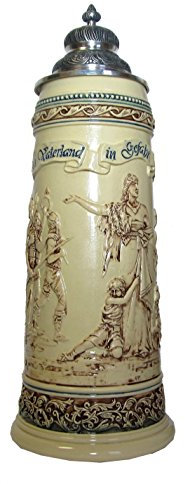 KING Bierkrug, Kampf ums Vaterland, Limität 2017, einfach, mit Zinn-Fassondeckel, 2,5 Liter Bierseidel, Limität 2017