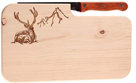 Brotzeitbrett mit Jagd-Motiv 25,5x14,5x1,3cm