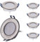 HCFEI Foco empotrable LED 230V plata - Luminarias empotrables LED Radiant [Juego de 6 5W] - Spot LED de baño [3000K blanco cálido] - Foco de techo - IP44