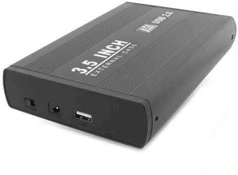 CASE BOX custodia ESTERNO PER HARD DISK SATA 3,5 disco rigido con telaio rimovibile USB 2.0 HARDISK HDD ALLUMINIO viti e alimentatore