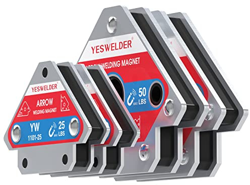 YESWELDER 25 LB & 50LB Welding Magnet-4 Pieces of Magnetic Welding Holder 25 LBS /50 LBs Holding Power Welding Accessories