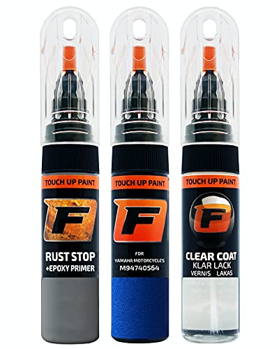 FIRANTO Kit de Pintura de Retoque Coche para Yamaha Motorcycles M94740564 Deep Purplish Blue, C N0564, Set de Reparación de Rayones y Arañazos Bolígrafo para Retocar Pintura Coche, Primer y Barniz