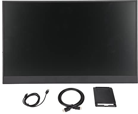 Monitor Portatile, Display da Gioco HDR 1600x900 da 17,3 Pollici, con Doppie Porte di Tipo C Complete, Altoparlanti Stereo Doppi Integrati con Supporto per Monitor, per Laptop, Tablet, PC, Smartphone,