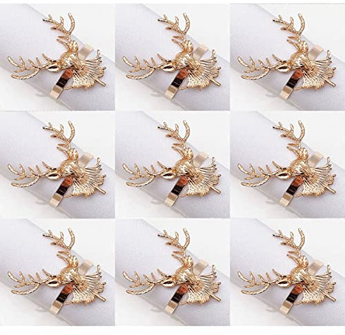 Anelli portatovaglioli Portabicchieri del tovagliolo della testa del tovagliolo del tovagliolo del tovagliolo for la cena del partito di natale Dinner Tavolo di vacanza Home Decor 9 pezzi Tovagliolo A