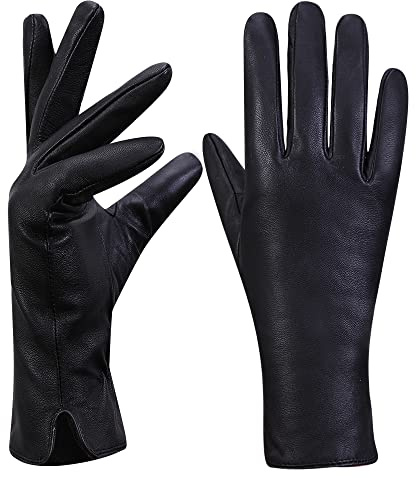 MGGMOKAY Damen Lederhandschuhe Kaschmir gefüttert