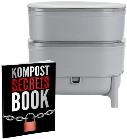 Wurmkomposter kaufen, Klein & Indoor, Wurmkiste für Balkon & Garten, Starterset + Zubehör (Ohne Würmer, Grau)