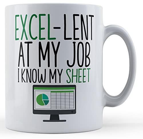 Father Fox - Excel-Lent at My Job, Know My Sheet – lustige Geschenk-Tasse für Arbeitskollegen, Keramik, 300 ml