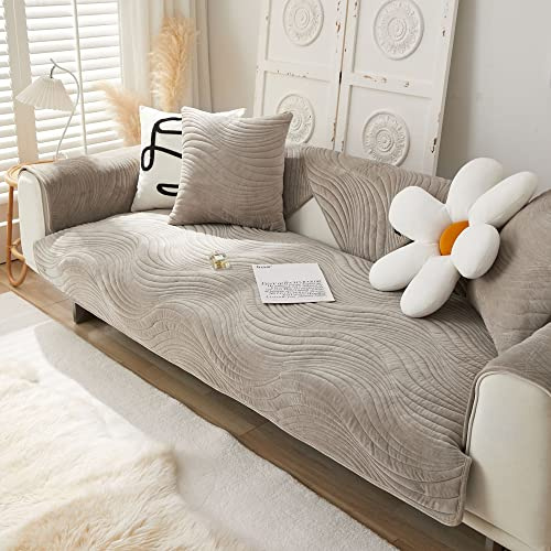 WYJHNLBEDC Sofa/Couch überzug, Sofabezug L Form/U Form/Ecksofa 3/2/1 Sitzer, Sofa überwurfdecke, Warmer Super Weicher Samt Sofaschoner Decken rutschfest, Sofaschutz Decke Hund Kratzschutz Katze