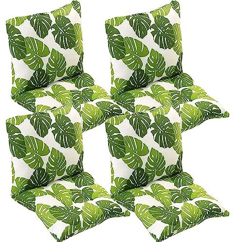 MeRcri Pack 1/2/4 Cojines para Sillas con Respaldo,40x40/45x45/50x50 cm,con Correas de Sujeción,Cojín Acolchado de Respaldo Bajo, Cojín Acolchado para Silla de Jardín (Color : #7, Size : 40x40cm4pcs)