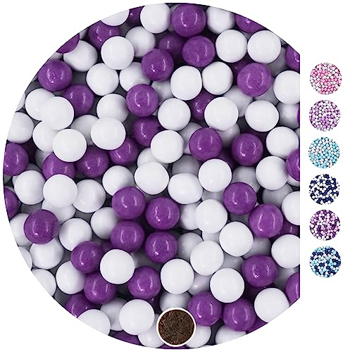 EinsSein 1kg Chocolat Dragees perles mariage Mix petit blanc-violet brillant 1 cm - dragées baptême communion amandes feter et recevoir fêter de fete couleur pas cher