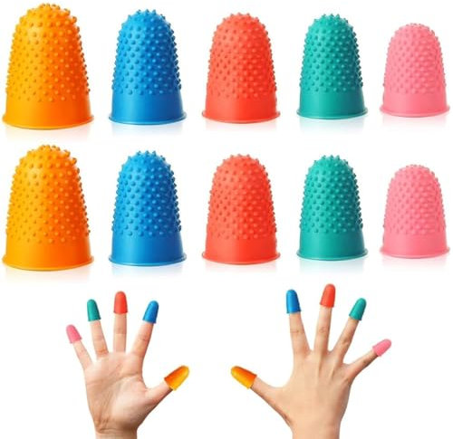 10 Stücke Gummi Fingerkissen, Fingerkuppenschutz, Heisskleber Fingerschutz, Daumenschutz Fürgeld Zähler, Sortieren, Aufgabe, Sportspiele