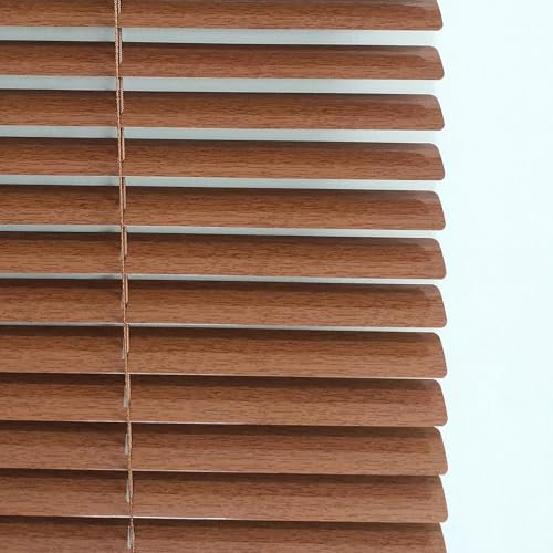 Jalousie aus Aluminium – Metall, Holzoptik, verstellbare Jalousien aus Aluminium, Jalousien für den Innenbereich, Sonnenschutz für Fenster und Türen, Breite x Höhe (100 x 120 cm)