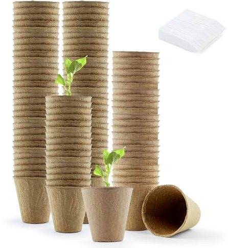 Muzhira Macetas para Semillas, 6cm 100pcs Macetas de Cultivo Sin-Turba para Plantas para Al Aire LibreJardín Plantas Plántulas y Semillas