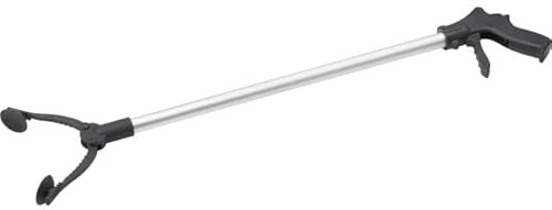 Pinza telescópica con ventosas multiusos, para recoger objetos altos de difícil acceso o residuos, alargador de aluminio de 84 cm, con correa para muñeca