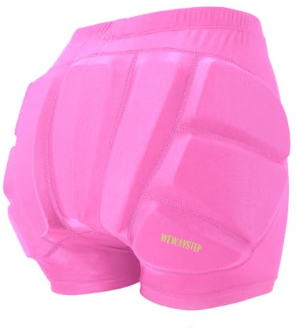 Kids Butt & Hip Padded Shorts for Skating,Youth Hip Protection Pads Figure Skating Shorts Crash Butt Pads for Tailbone & Butt (Pink, Medium)